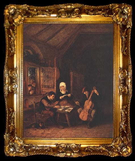 framed  OSTADE, Adriaen Jansz. van Village Musicians  a, ta009-2